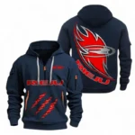 Exclusive Logo Hoodie Half Zipper For Adventure Bike Enthusiasts, Gift For Adventure Bike Fans CAR500 - Navy