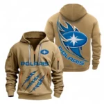 Hoodie Half Zipper Exclusive Logo Gift For All-Terrain Ride Enthusiasts CAR500 - Khaki