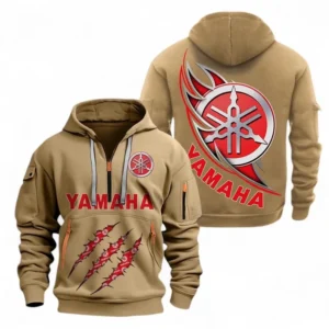 Motorcycle Hoodie Half Zipper, All Over Print Hoodie Gift For Motorcycle Enthusiasts CAR500 - Khaki