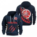 Exclusive Logo Hoodie Half Zipper For Road Motorcycle Enthusiasts, Gift For Road Motorcycle Fans CAR500 - Navy