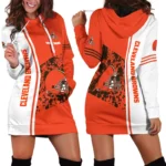 Brown Paws Hoodie Dress For Women, Ultra-Soft Women's Hoodie Dress PTHDDBR01