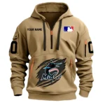 Outdoor Half-Zip Hoodie, Team Spirit Logo Design DMLB12 - Khaki