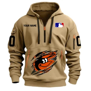 Training Hoodie Half Zipper, Fan-Friendly Logo Design DMLB12 - Khaki