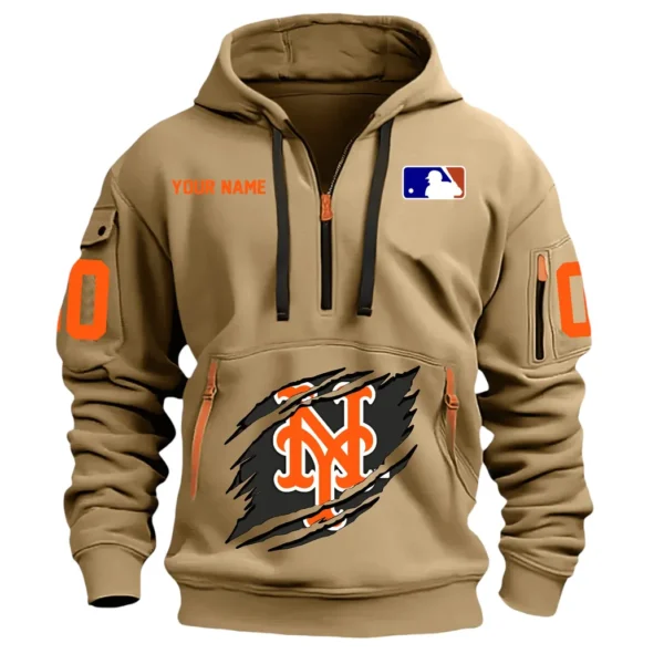 Urban Streetwear Hoodie, Half-Zip with Exclusive Logo DMLB12 - Khaki