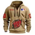 Training Hoodie Half Zipper, Fan-Friendly Logo Design DMLB12 - Khaki