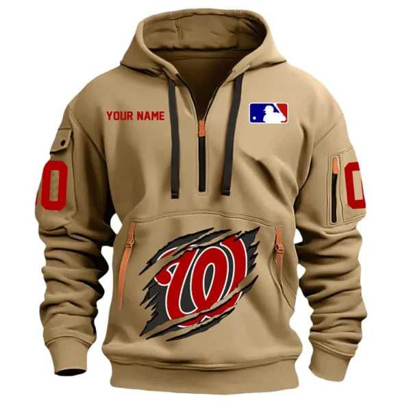 Training Hoodie Half Zipper, Fan-Friendly Logo Design DMLB12 - Khaki