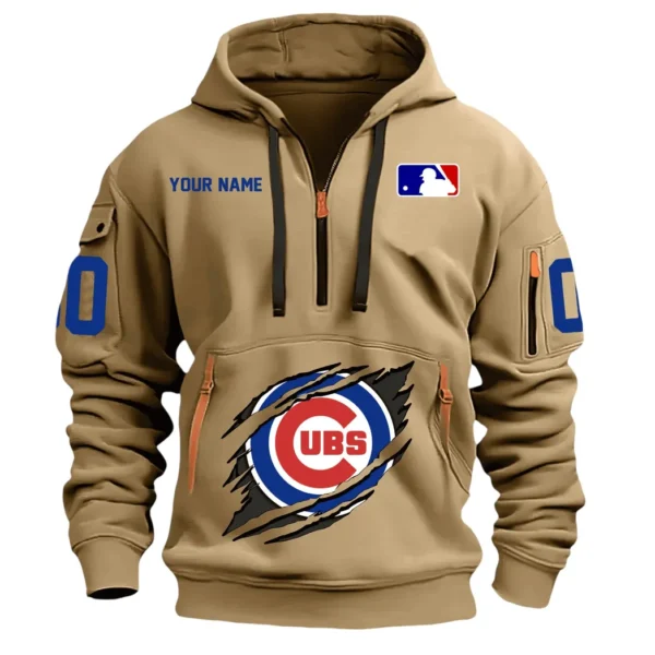 Urban Streetwear Hoodie, Half-Zip with Exclusive Logo DMLB12 - Khaki