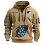 Performance Hoodie Half Zipper, Fan Edition Logo DMLB12 - Khaki