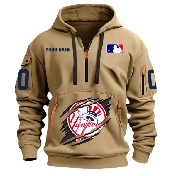 Outdoor Half-Zip Hoodie, Team Spirit Logo Design DMLB12 - Khaki
