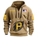 Training Hoodie Half Zipper, Fan-Friendly Logo Design DMLB12 - Khaki