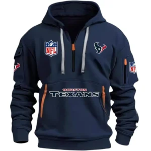 Lightweight Sports Hoodie Half Zipper, Unique Logo Print DNFL13 - Navy