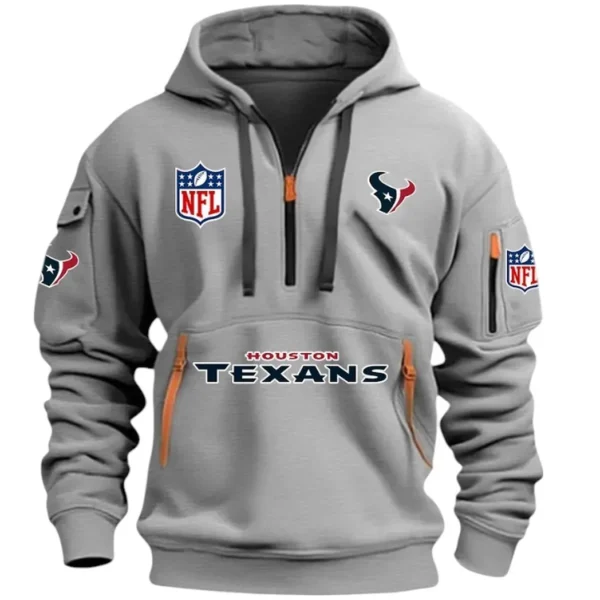 Urban Streetwear Hoodie, Half-Zip with Exclusive Logo DNFL13 - Grey