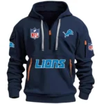 Athletic Half-Zip Hoodie, Team-Style Logo Print Hoodie Gift For Football Fans DNFL13 - Navy