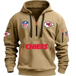 Performance Hoodie Half Zipper, Fan Edition Logo DNFL13 - Khaki