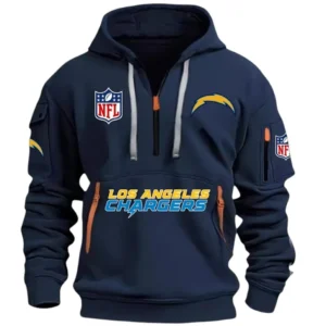 Everyday Hoodie Half Zipper, Athletic-Inspired Logo DNFL13 - Navy