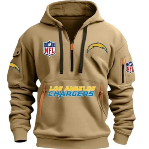 Outdoor Half-Zip Hoodie, Team Spirit Logo Design DNFL13 - Khaki