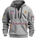 Urban Streetwear Hoodie, Half-Zip with Exclusive Logo DNFL13 - Grey