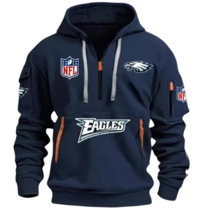 Training Hoodie Half Zipper, Fan-Friendly Logo Design DNFL13 - Navy