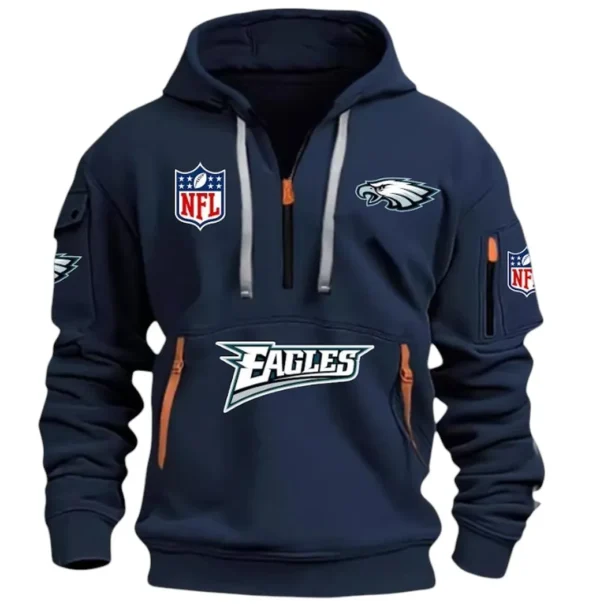 Training Hoodie Half Zipper, Fan-Friendly Logo Design DNFL13 - Navy