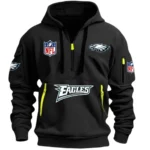 Performance Hoodie Half Zipper, Fan Edition Logo DNFL13 - Black