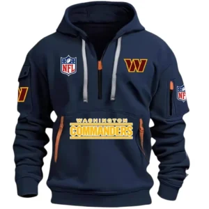 Urban Streetwear Hoodie, Half-Zip with Exclusive Logo DNFL13 - Navy