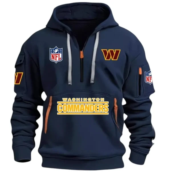 Urban Streetwear Hoodie, Half-Zip with Exclusive Logo DNFL13 - Navy