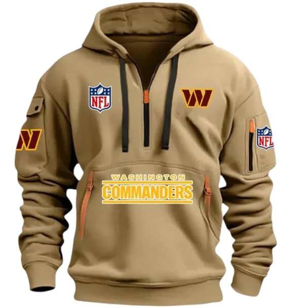 Performance Hoodie Half Zipper, Fan Edition Logo DNFL13 - Khaki