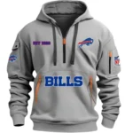 Everyday Hoodie Half Zipper, Athletic-Inspired Logo DNFL13 - Grey