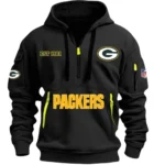 Outdoor Half-Zip Hoodie, Team Spirit Logo Design DNFL13 - Black