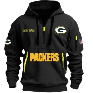 Outdoor Half-Zip Hoodie, Team Spirit Logo Design DNFL13 - Black
