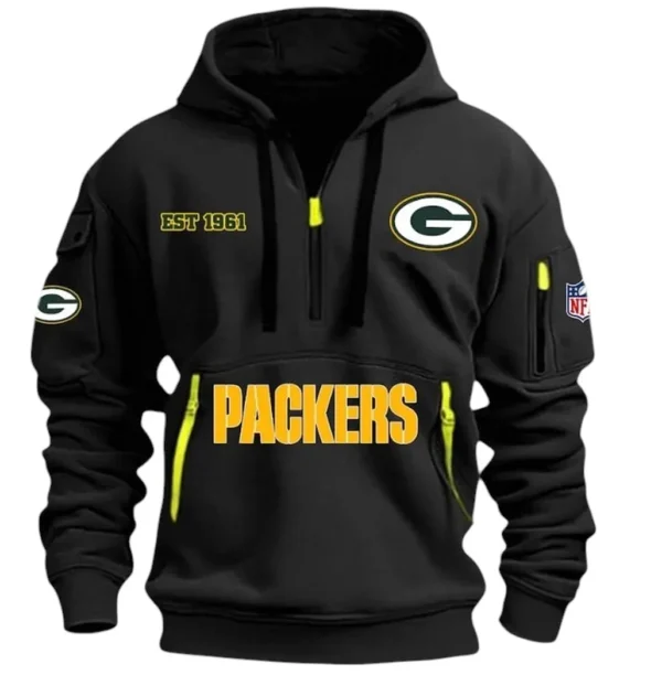 Outdoor Half-Zip Hoodie, Team Spirit Logo Design DNFL13 - Black