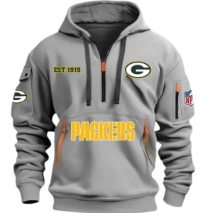 Lightweight Sports Hoodie Half Zipper, Unique Logo Print DNFL13 - Grey