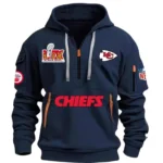 Urban Streetwear Hoodie, Half-Zip with Exclusive Logo DNFL13 - Navy