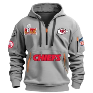 Training Hoodie Half Zipper, Fan-Friendly Logo Design DNFL13 - Grey