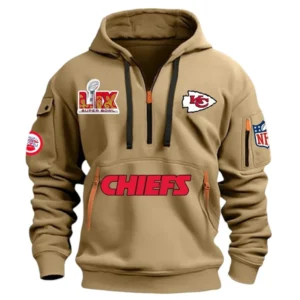 Performance Hoodie Half Zipper, Fan Edition Logo DNFL13 - Khaki