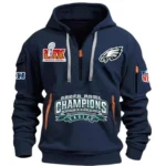 Training Hoodie Half Zipper, Fan-Friendly Logo Design DNFL13 - Navy
