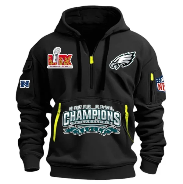 Performance Hoodie Half Zipper, Fan Edition Logo DNFL13 - Black