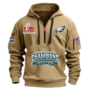 Fan Gift Hoodie Half Zipper, Sports-Inspired Logo Design DNFL13 - Khaki