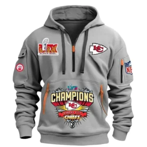 Lightweight Sports Hoodie Half Zipper, Unique Logo Print DNFL13 - Grey