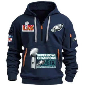 Training Hoodie Half Zipper, Fan-Friendly Logo Design DNFL13 - Navy