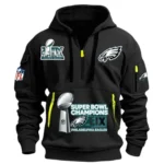 Outdoor Half-Zip Hoodie, Team Spirit Logo Design DNFL13 - Black