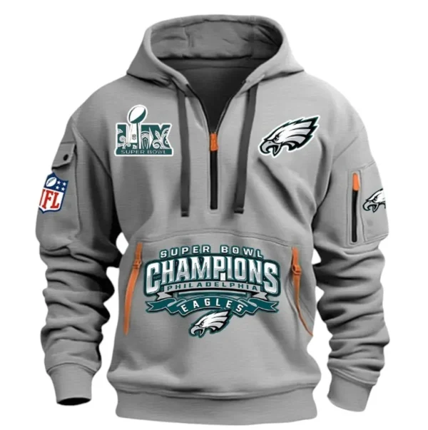 Training Hoodie Half Zipper, Fan-Friendly Logo Design DNFL13 - Grey