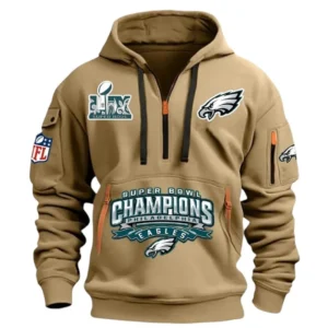 Performance Hoodie Half Zipper, Fan Edition Logo DNFL13 - Khaki