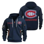 Outdoor Half-Zip Hoodie, Team Spirit Logo Design DNHL10 - Navy