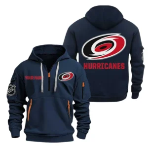 Fan Gift Hoodie Half Zipper, Sports-Inspired Logo Design DNHL10 - Navy