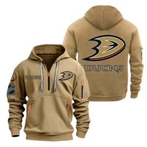 Outdoor Half-Zip Hoodie, Team Spirit Logo Design DNHL10 - Khaki