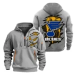 Training Hoodie Half Zipper, Fan-Friendly Logo Design DNHL10 - Grey