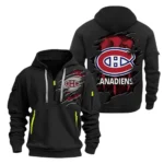 Training Hoodie Half Zipper, Fan-Friendly Logo Design DNHL10 - Black