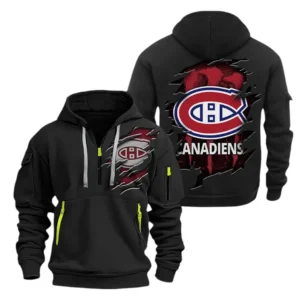 Training Hoodie Half Zipper, Fan-Friendly Logo Design DNHL10 - Black