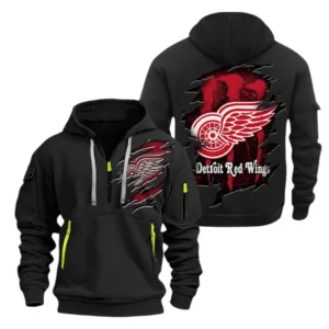 Urban Streetwear Hoodie, Half-Zip with Exclusive Logo DNHL10 - Black